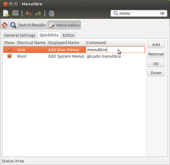 One of the biggest features of Unity is the Quicklist shortcuts. MenuLibre makes editing quicklists a breeze.