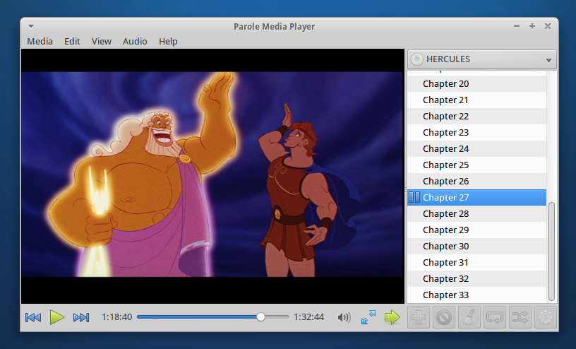 Quickly jump between DVD chapters in Parole Media Player.