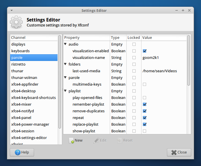 Parole settings are now stored in the Xfce Settings.