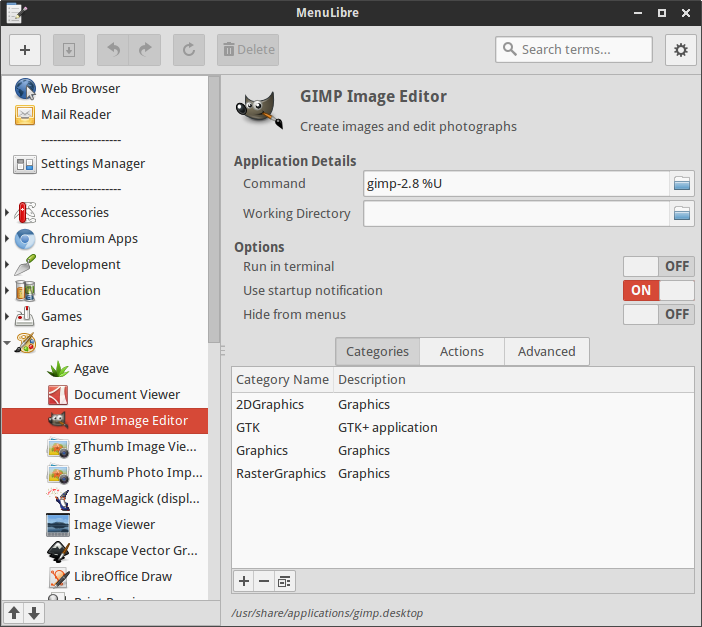 Meanwhile, here’s MenuLibre when used with the Numix GTK+ theme.