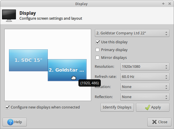 A new drag-and-drop configuration and the ability to add a “primary” display.