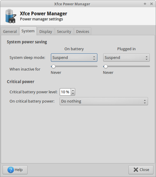 Control power events based on inactivity.