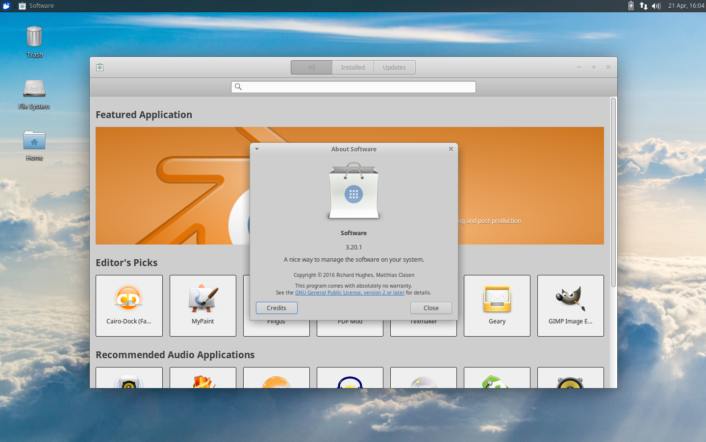 GNOME Software is included to make finding new applications a snap.