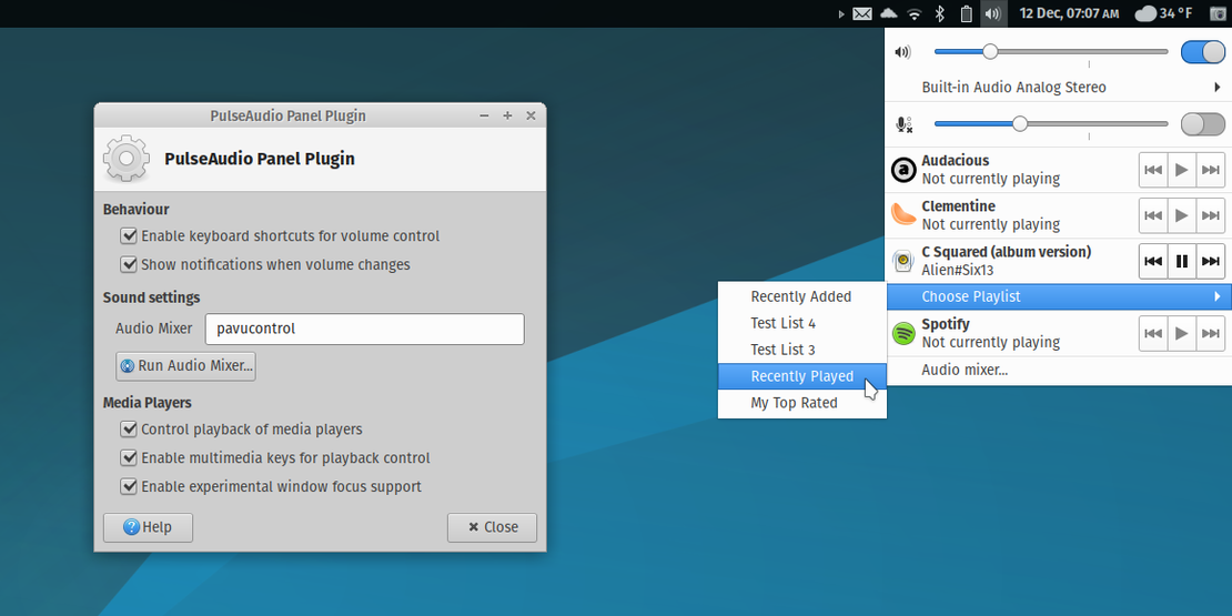 Xfce PulseAudio Plugin 0.3.4 Released