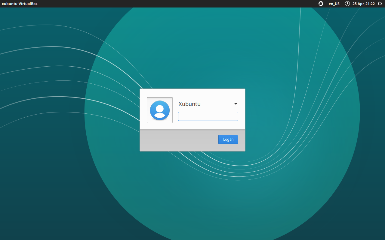 Xubuntu Login Screen