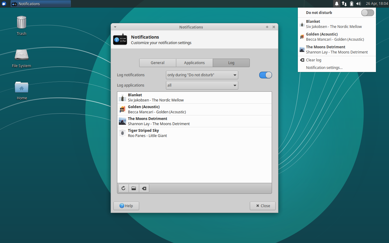 Xubuntu Notification Center