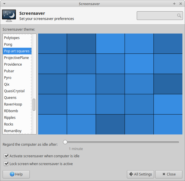 Now that the screensaver settings can be embedded, it feels like an Xfce app.