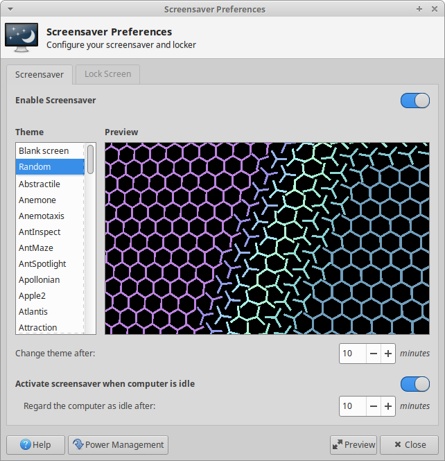 Xfce Screensaver is compatible with all Xscreensaver themes.