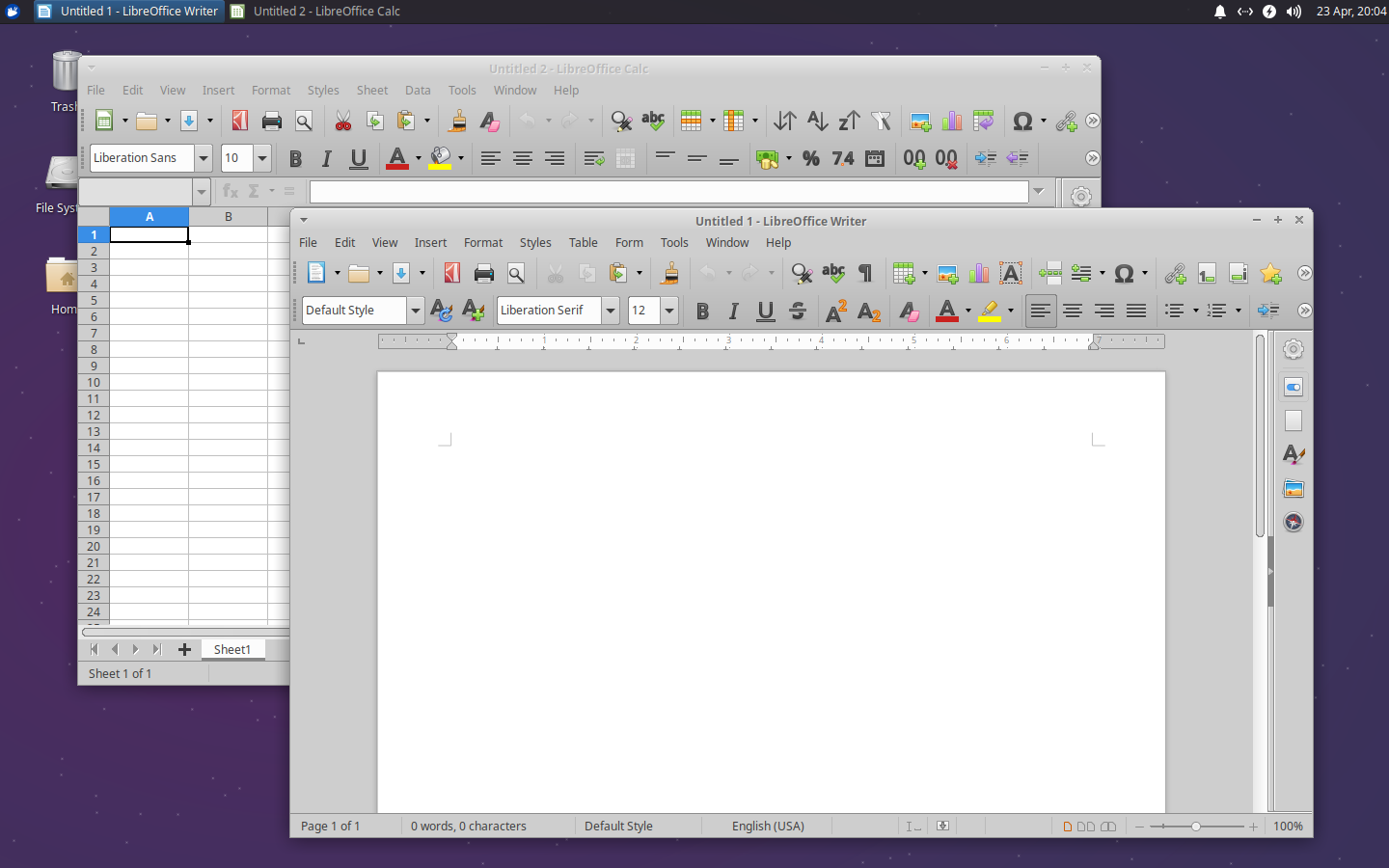 LibreOffice doesn’t wear Greybird-dark quite as nicely. It’s not unusable, but it is a little unsightly. With the standard Greybird, LibreOffice shines.