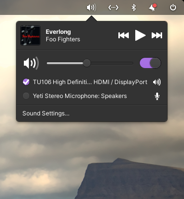 MPRIS players from web browsers disappear once they’re complete. Secondary audio devices can be easily activated after being used once, simplifying switching between audio setups.