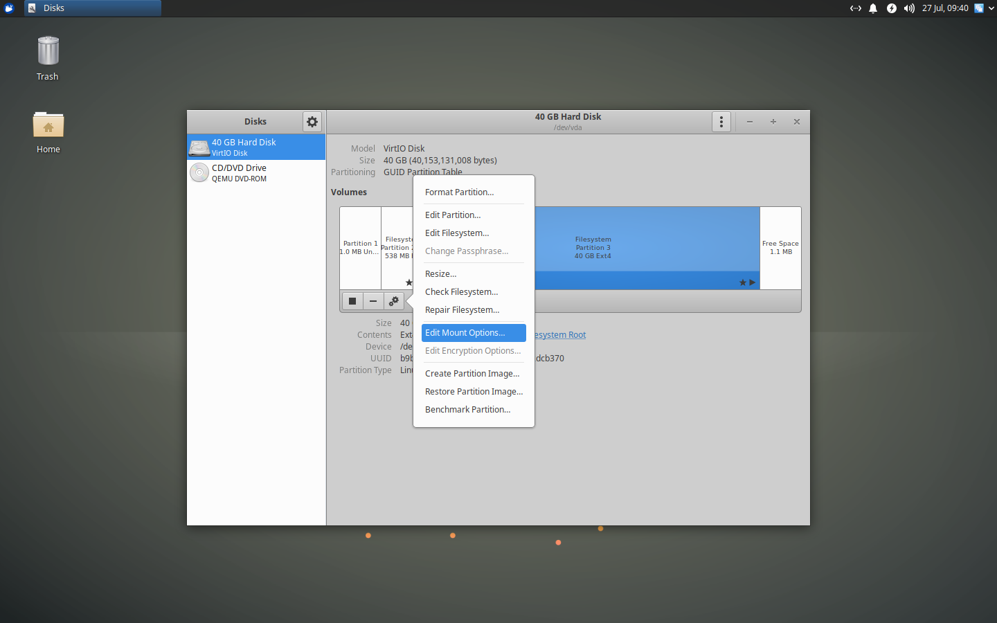 GNOME Disks makes managing your storage a lot easier. Never manually edit fstab again.