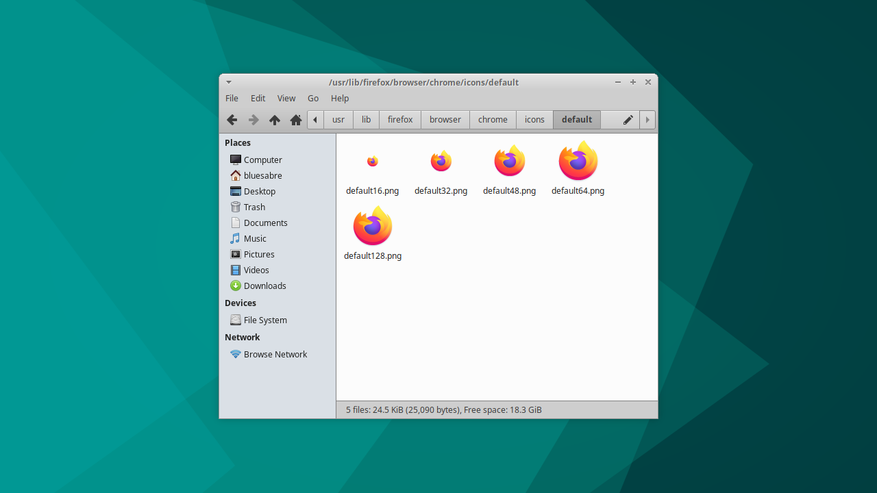 Thunar File Manager showing a directory seven directories deep.