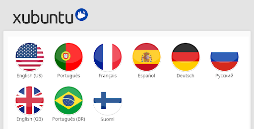 A mockup of the new language selection buttons for the Xubuntu docs homepage.