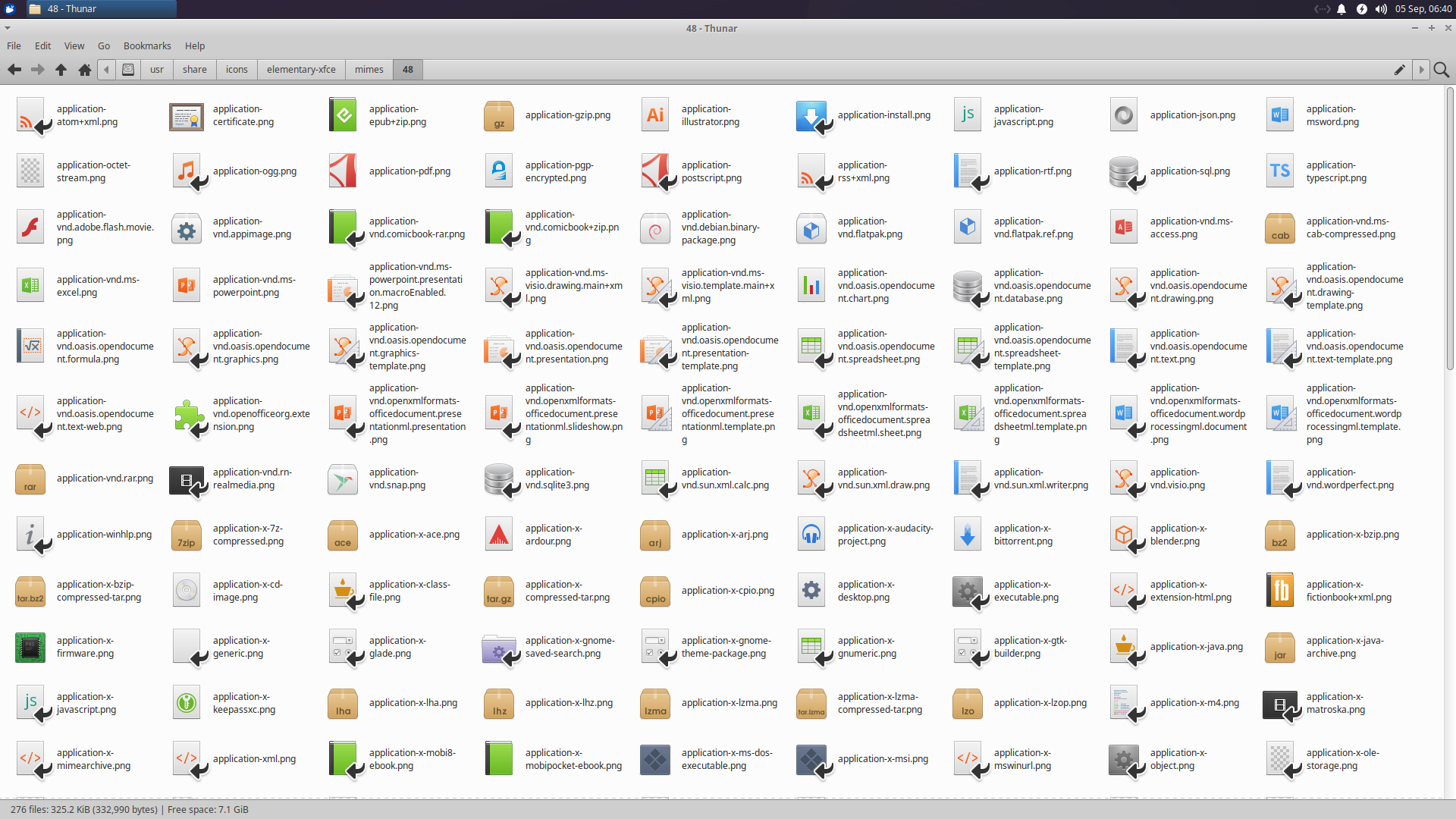 Here’s a look at elementary-xfce’s latest set of mime-type icons.