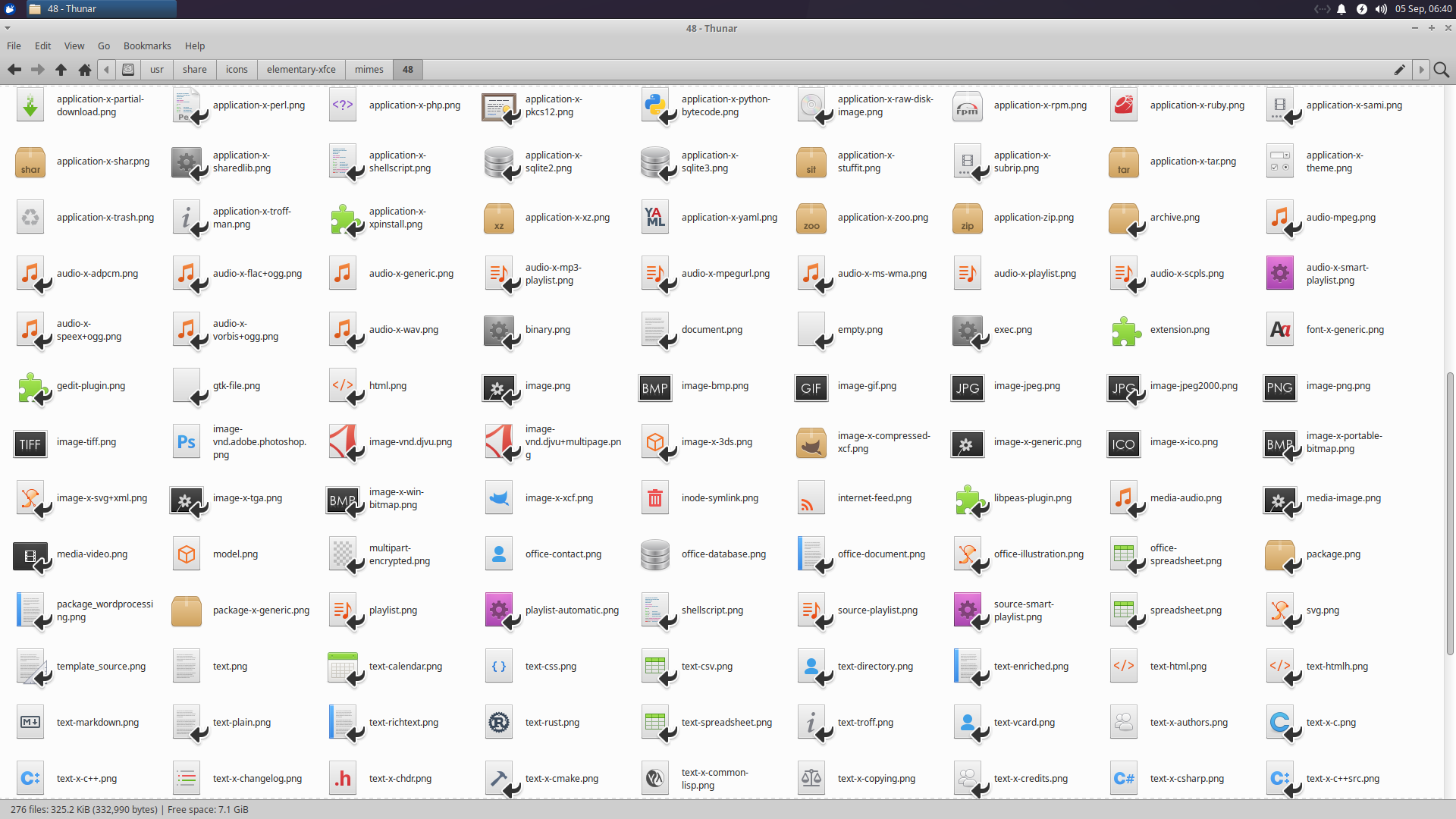 Here’s a look at elementary-xfce’s latest set of mime-type icons.