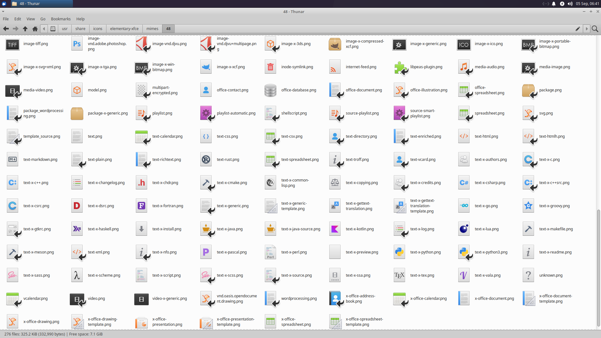 Here’s a look at elementary-xfce’s latest set of mime-type icons.