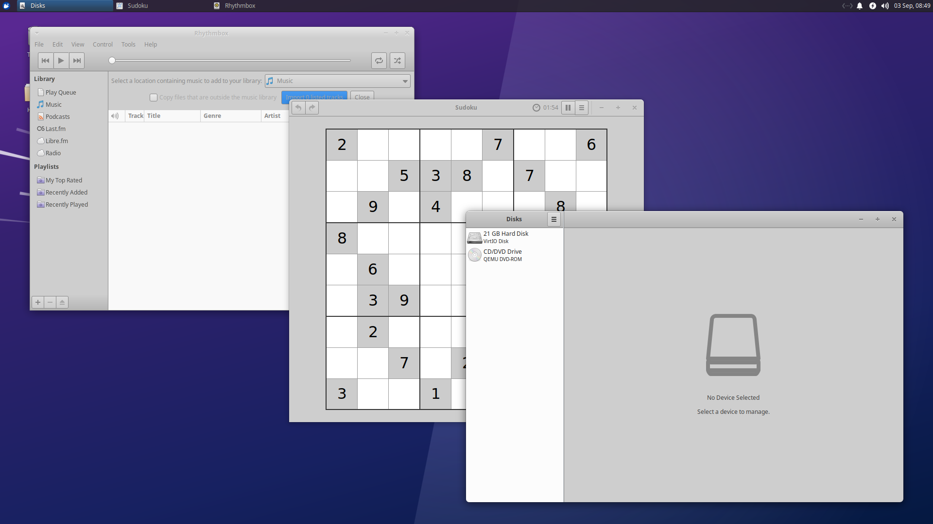 GNOME Disk Usage Analyzer, Font Viewer, and Software are the first libadwaita apps shipped on Xubuntu. The latest Rhythmbox, Sudoku, and Disk Utility versions are also included.