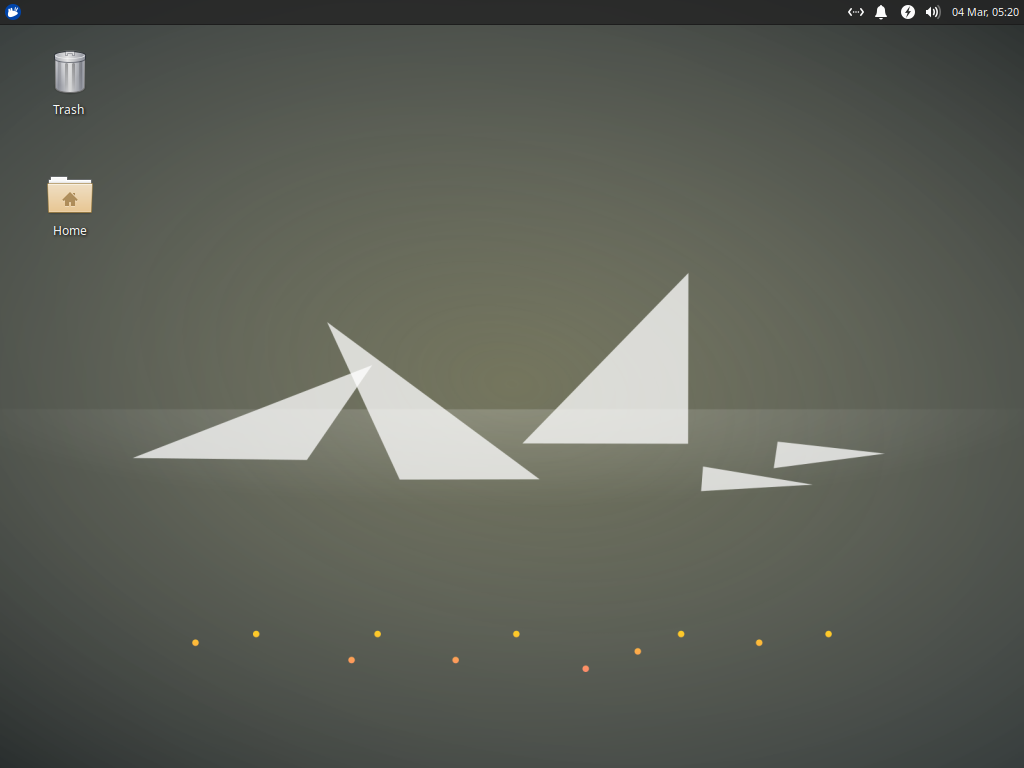 The Xubuntu Minimal desktop looks identical to the standard Xubuntu desktop.